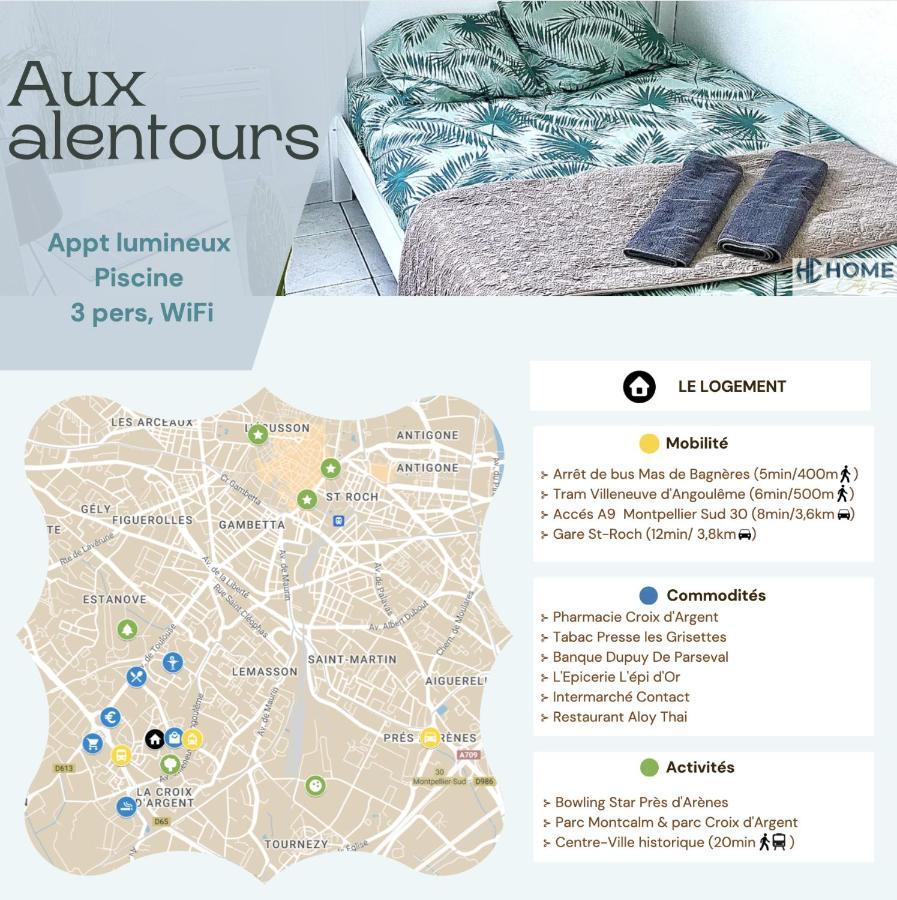 Appt Lumineux, Piscine, Wifi Apartment Montpellier Luaran gambar